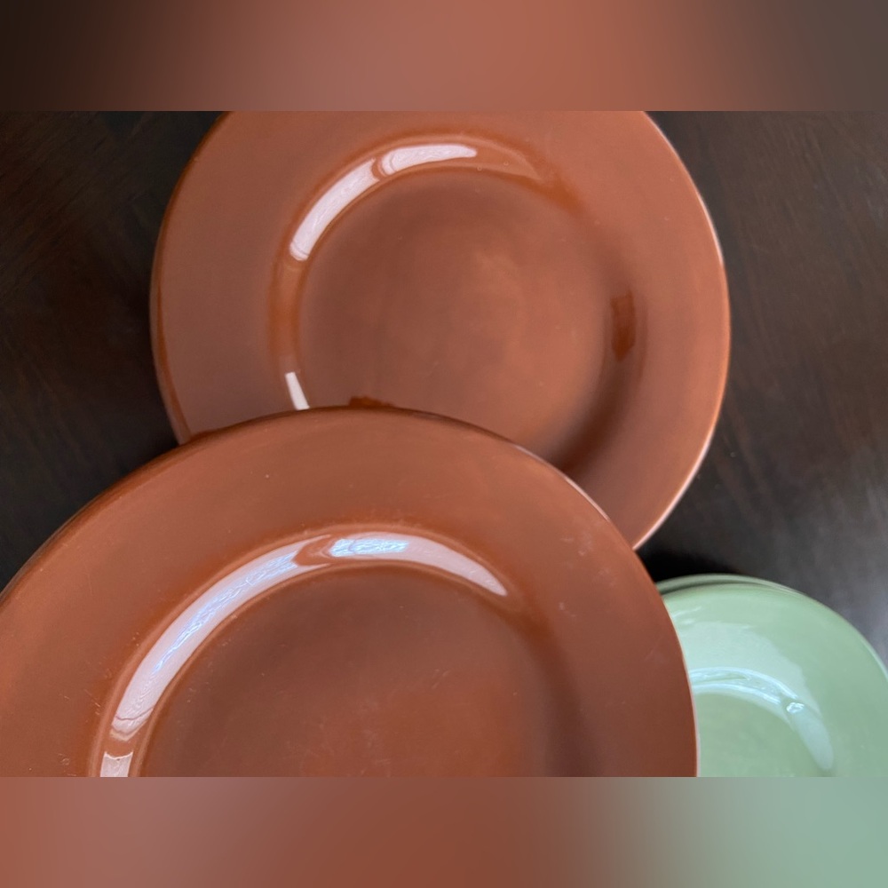Set 2 POTTERY BARN Mexico SAUSALITO Dinner Plates 12” CHOICE Ivory Green Spice - Picture 10 of 14